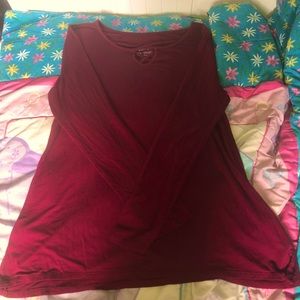 Burgundy long sleeve shirt